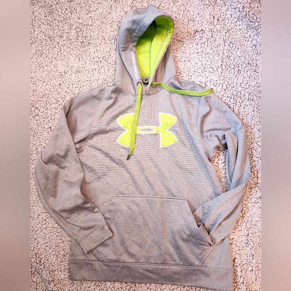 Under Armour Gray and Neon Green Men's Hoodie